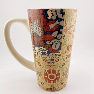 CARPENTREE Tuscan Ambiance light yellow red green black beige floral tall mug